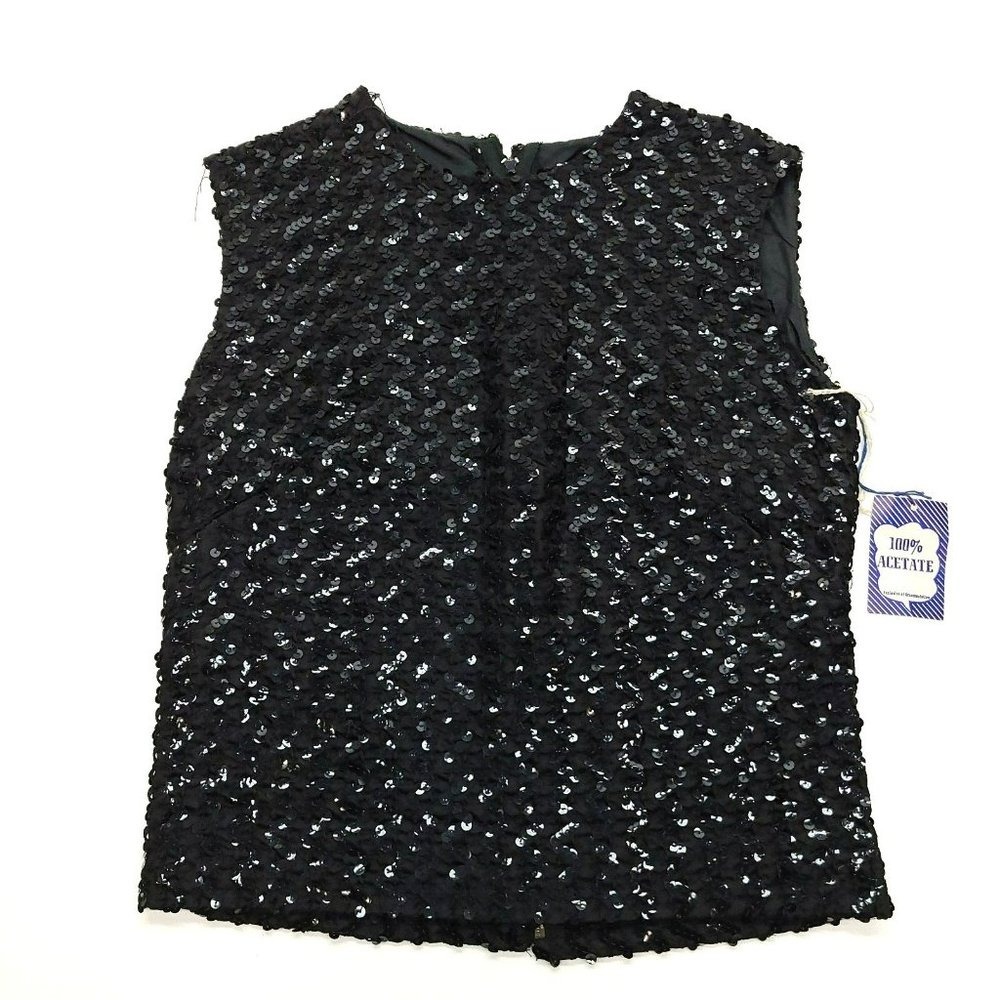 VintageSequin Black Top Union Made‎